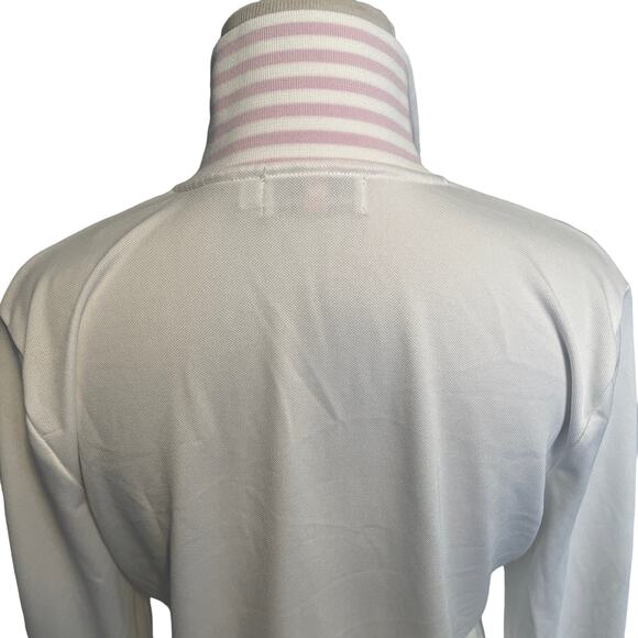 Vineyard Vines Henley Athletic Top Womens Small White Lavender Striped Collar - Picture 4 of 9